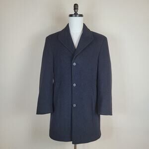Ralph Lauren Coat Mens 36 Short Gray Dark Cashmere Blend‎ Wool Overcoat Classic